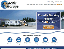 Tablet Screenshot of pacificstoragefresno.com